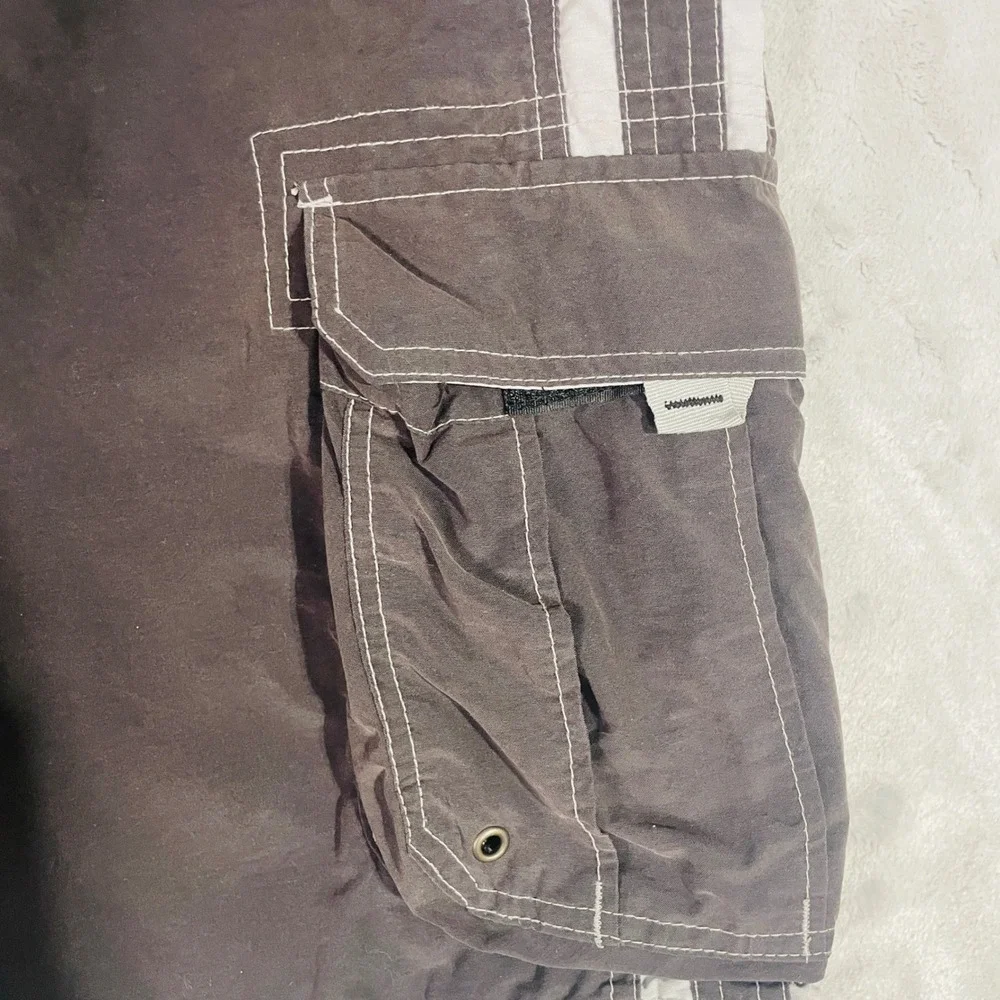 Arizona Jean Co. Swim Trunks Mens Large Gray Excellent Cargo Board Shorts